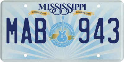 MS license plate MAB943