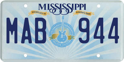 MS license plate MAB944