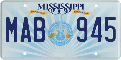 MS license plate MAB945
