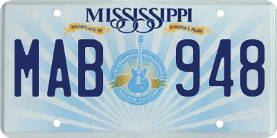 MS license plate MAB948