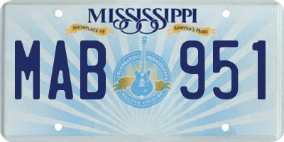 MS license plate MAB951