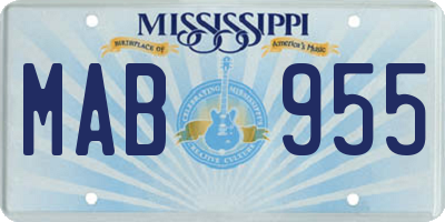 MS license plate MAB955