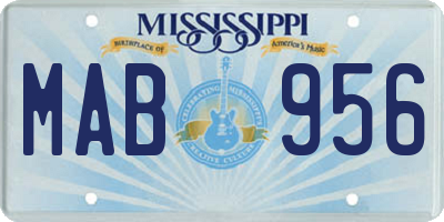 MS license plate MAB956