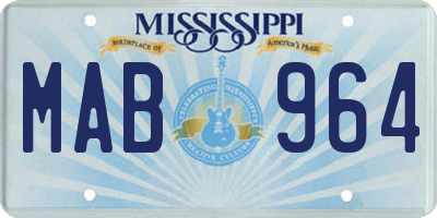 MS license plate MAB964