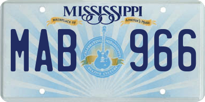 MS license plate MAB966