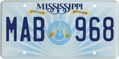 MS license plate MAB968