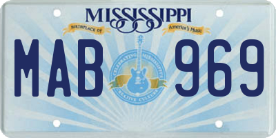 MS license plate MAB969