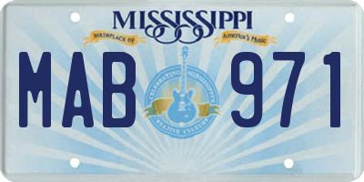 MS license plate MAB971