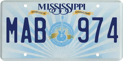 MS license plate MAB974