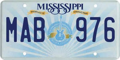 MS license plate MAB976