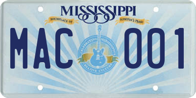 MS license plate MAC001