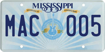 MS license plate MAC005