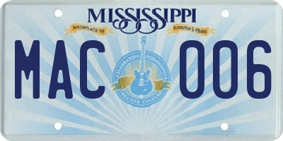 MS license plate MAC006