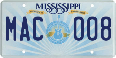 MS license plate MAC008