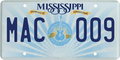MS license plate MAC009