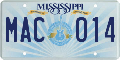 MS license plate MAC014