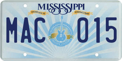 MS license plate MAC015