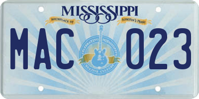MS license plate MAC023