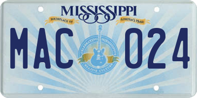 MS license plate MAC024
