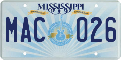 MS license plate MAC026