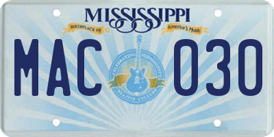 MS license plate MAC030