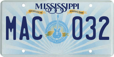 MS license plate MAC032