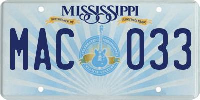 MS license plate MAC033