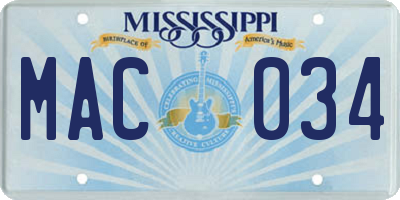 MS license plate MAC034