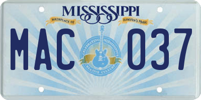 MS license plate MAC037