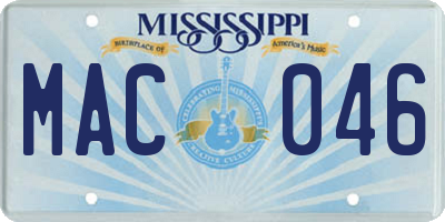 MS license plate MAC046