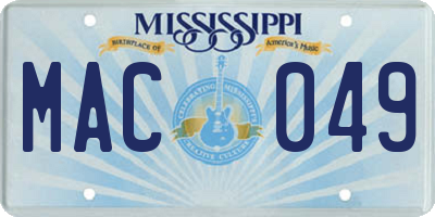 MS license plate MAC049