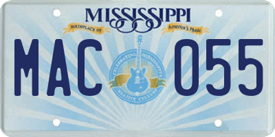 MS license plate MAC055