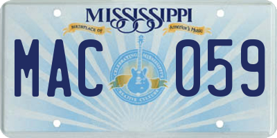 MS license plate MAC059