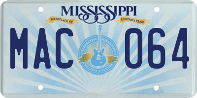 MS license plate MAC064