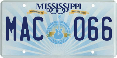 MS license plate MAC066