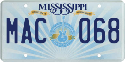 MS license plate MAC068