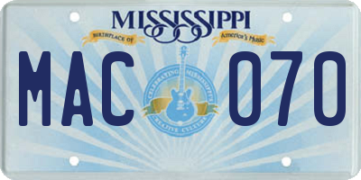 MS license plate MAC070