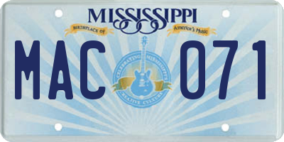 MS license plate MAC071