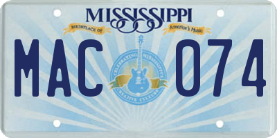 MS license plate MAC074