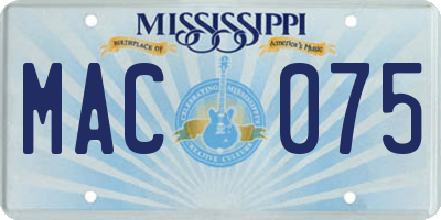 MS license plate MAC075
