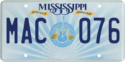 MS license plate MAC076
