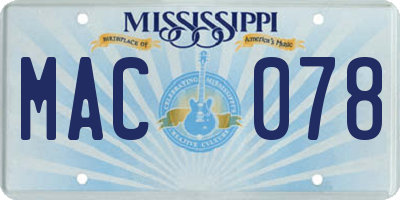 MS license plate MAC078