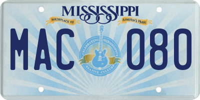MS license plate MAC080