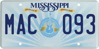MS license plate MAC093