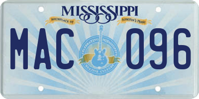 MS license plate MAC096