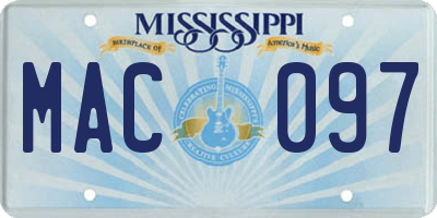 MS license plate MAC097