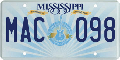 MS license plate MAC098