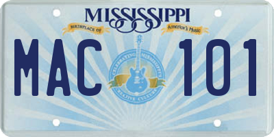 MS license plate MAC101