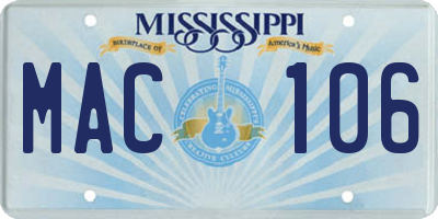 MS license plate MAC106