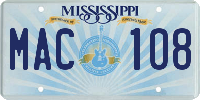 MS license plate MAC108